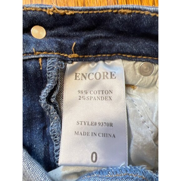 Encore Jeans 0 Straight Youth Women Distressed - Picture 5 of 6